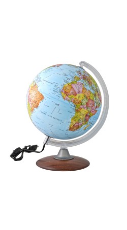 Globe Political 25 cm in Greek with Wooden Base