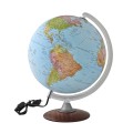 Globe political 30cm with wooden base (in Greek)