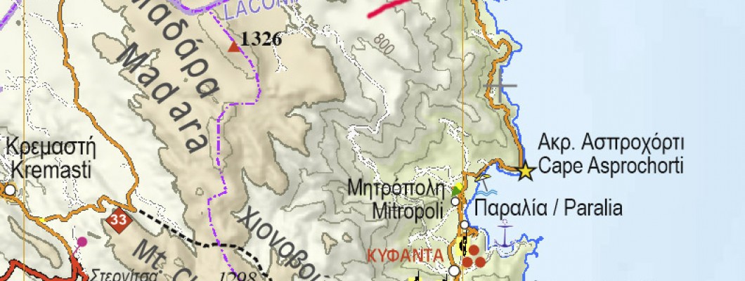 Map correction in Peloponnese map