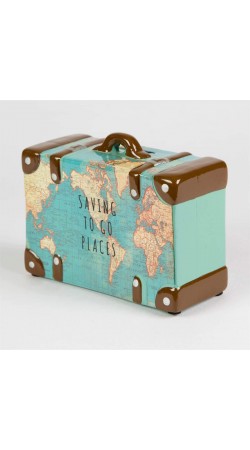 Saving to go places Vintage map Money Bank