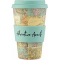 Vintage map Bamboo coffee cup