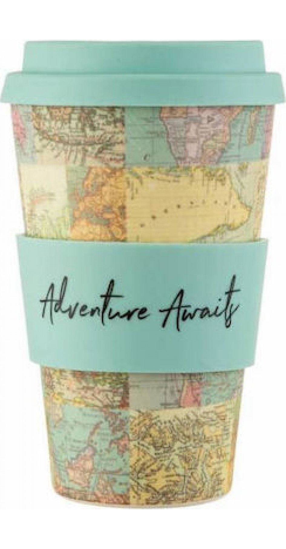 Vintage map Bamboo coffee cup