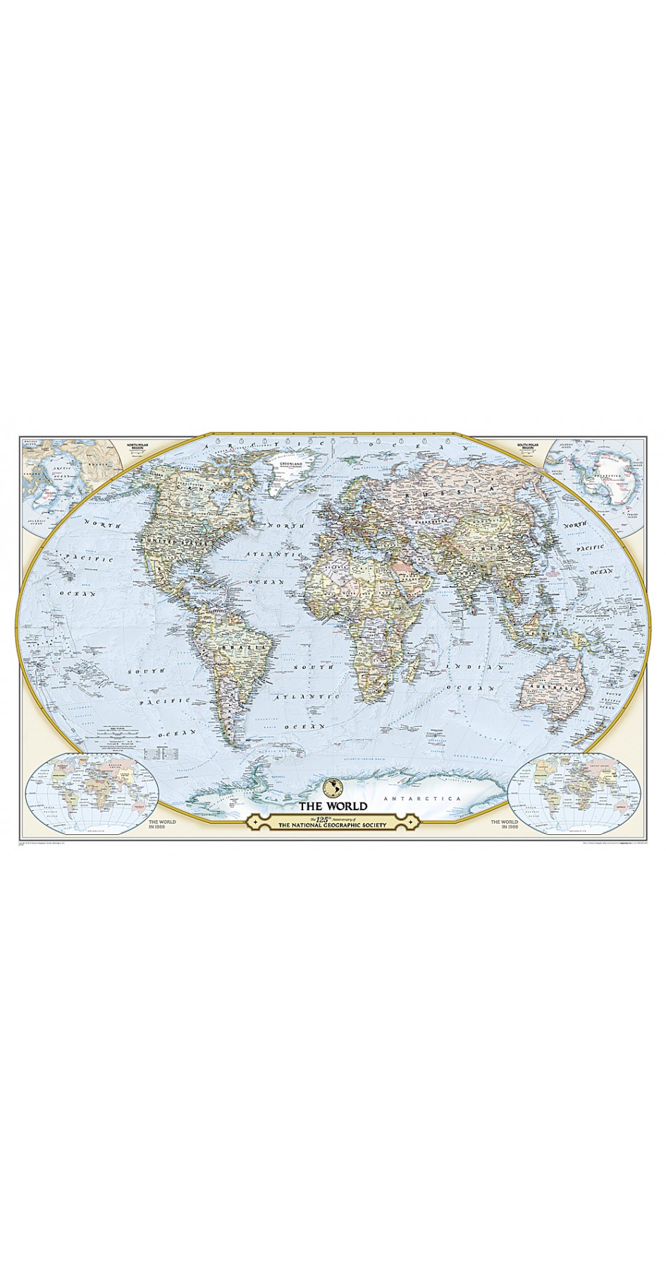 NG 125th Anniversary World Map 117cm x 77cm