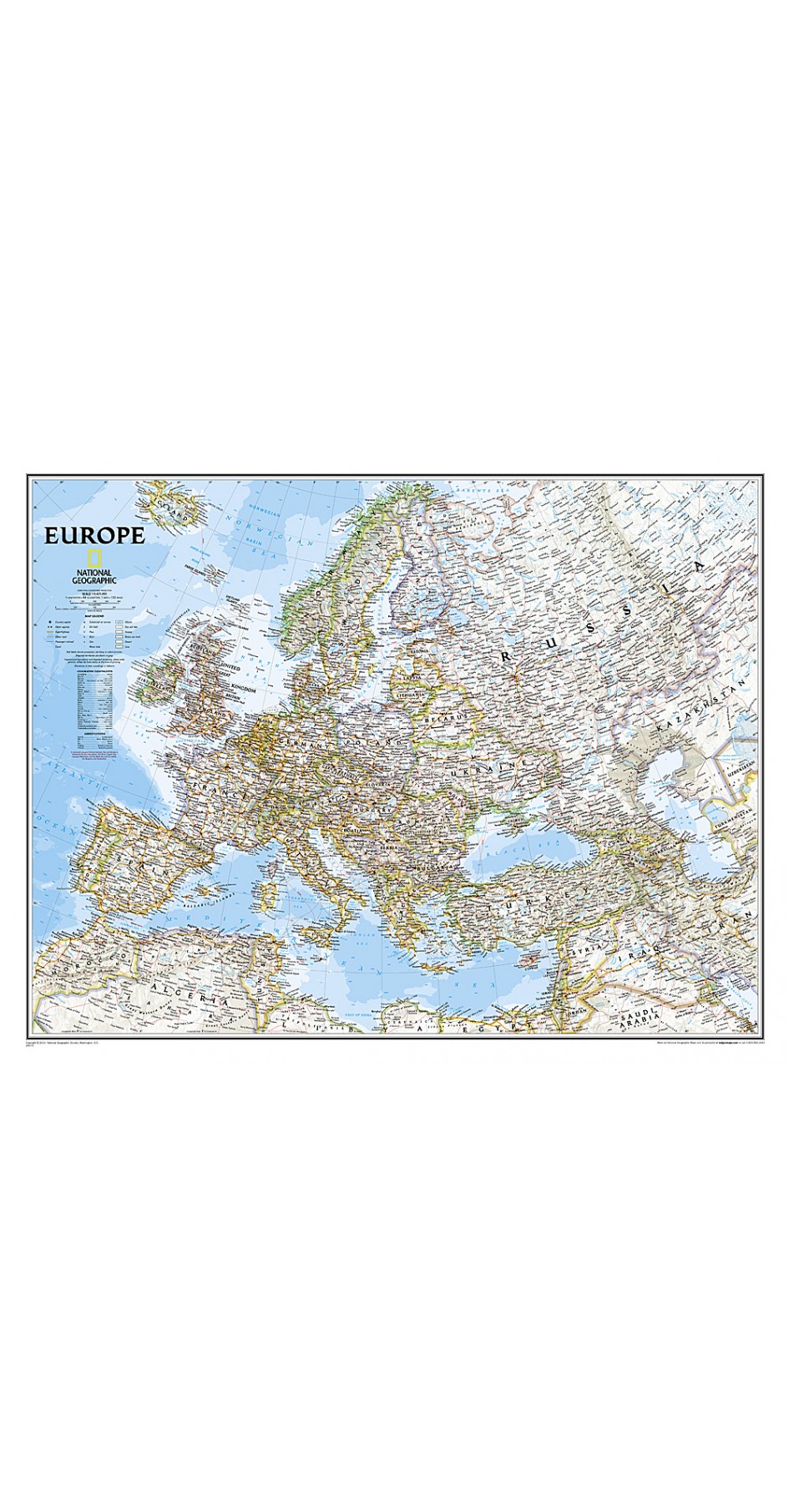 NG Europe Classic Map 77cm x 60cm