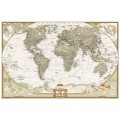 NG World Executive Map [Laminated] 117cm x 76cm