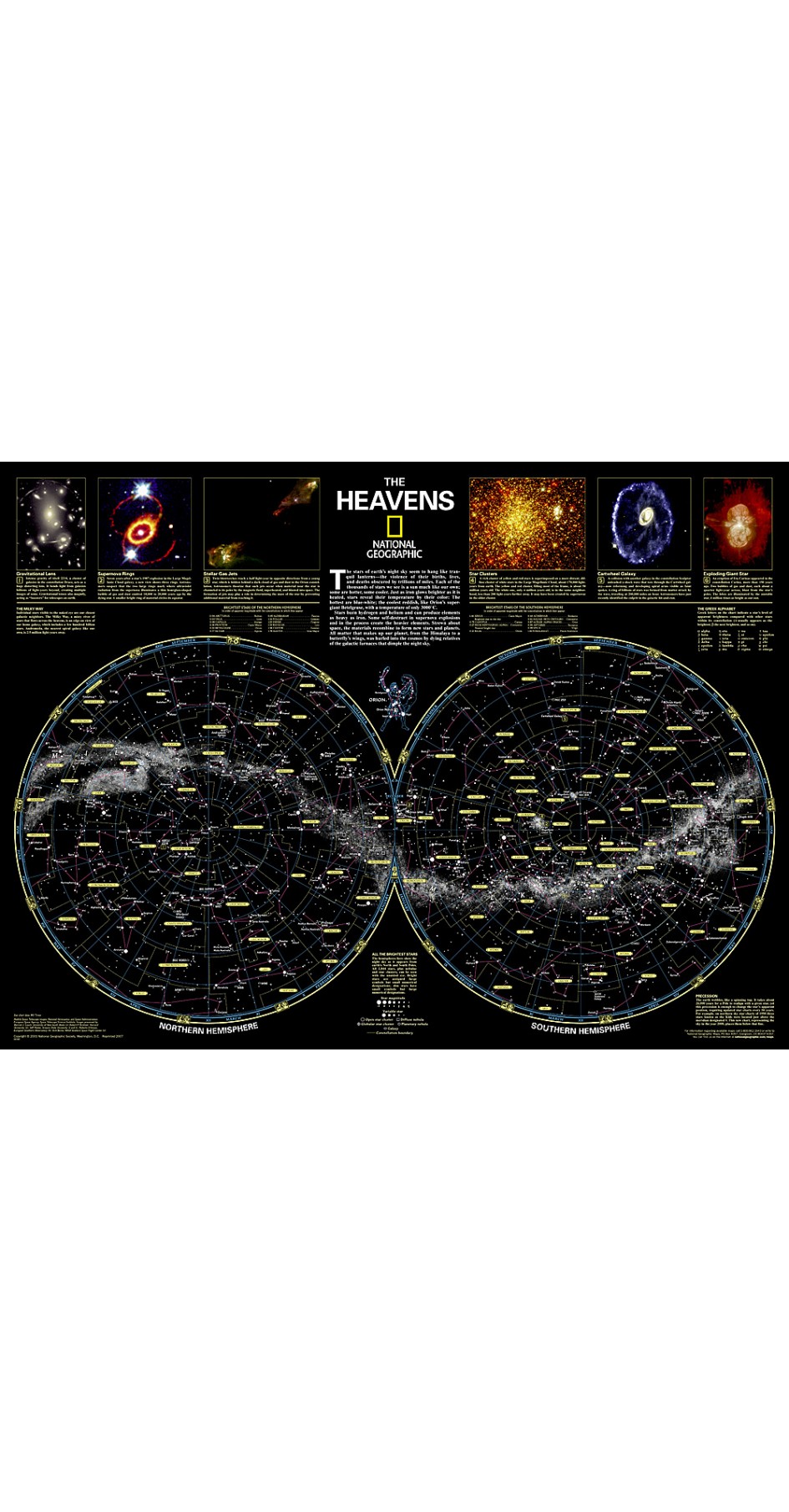 The Heavens Map 77cm x 58cm, National Geographic map