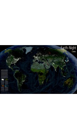 NG Earth at Night Map 89cm x 57cm