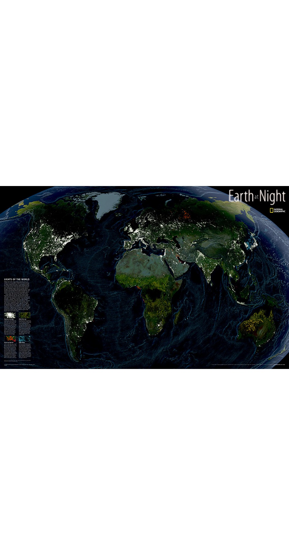 NG Earth at Night Map 89cm x 57cm NG Earth at Night Map 89cm x 57cm