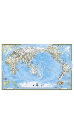 NG World Classic, Pacific Centered Map 117cm x 77cm