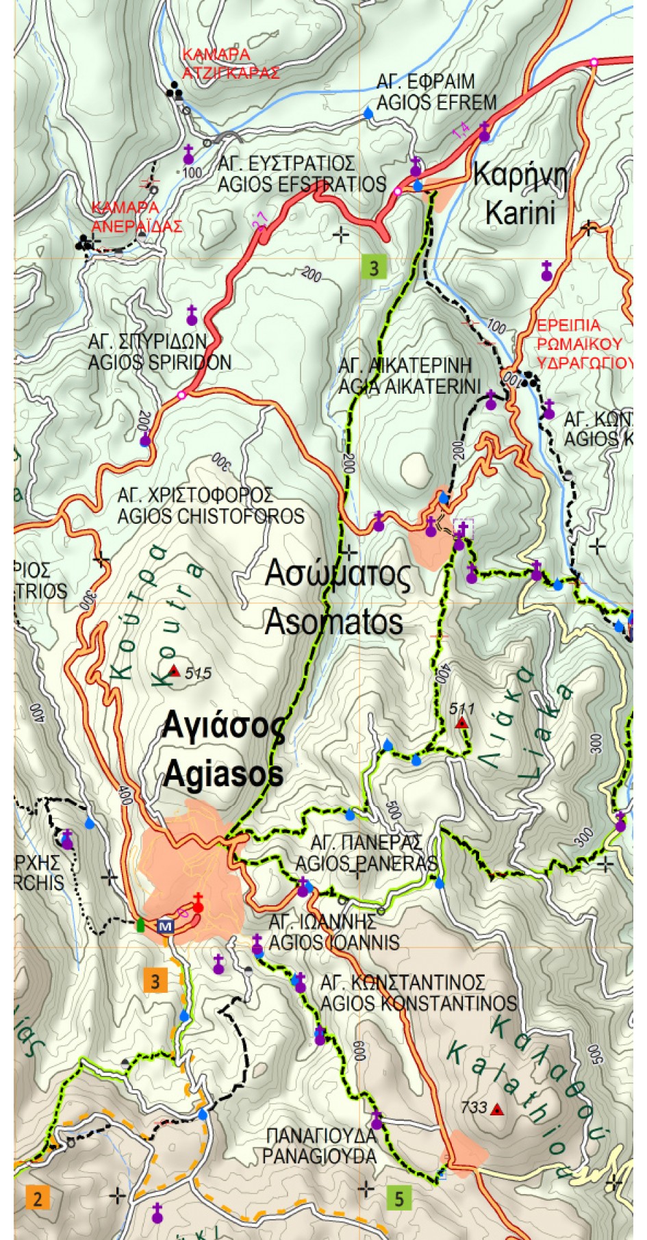 Λέσβος • Πεζοπορικός Χάρτης 1:70.000