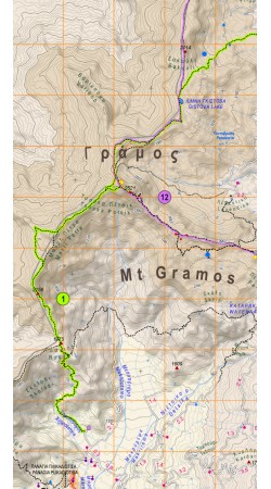 Γράμος (Γράμμος), Σμόλικας, Βόιο, Βασιλίτσα • Πεζοπορικός χάρτης 1:40 000 