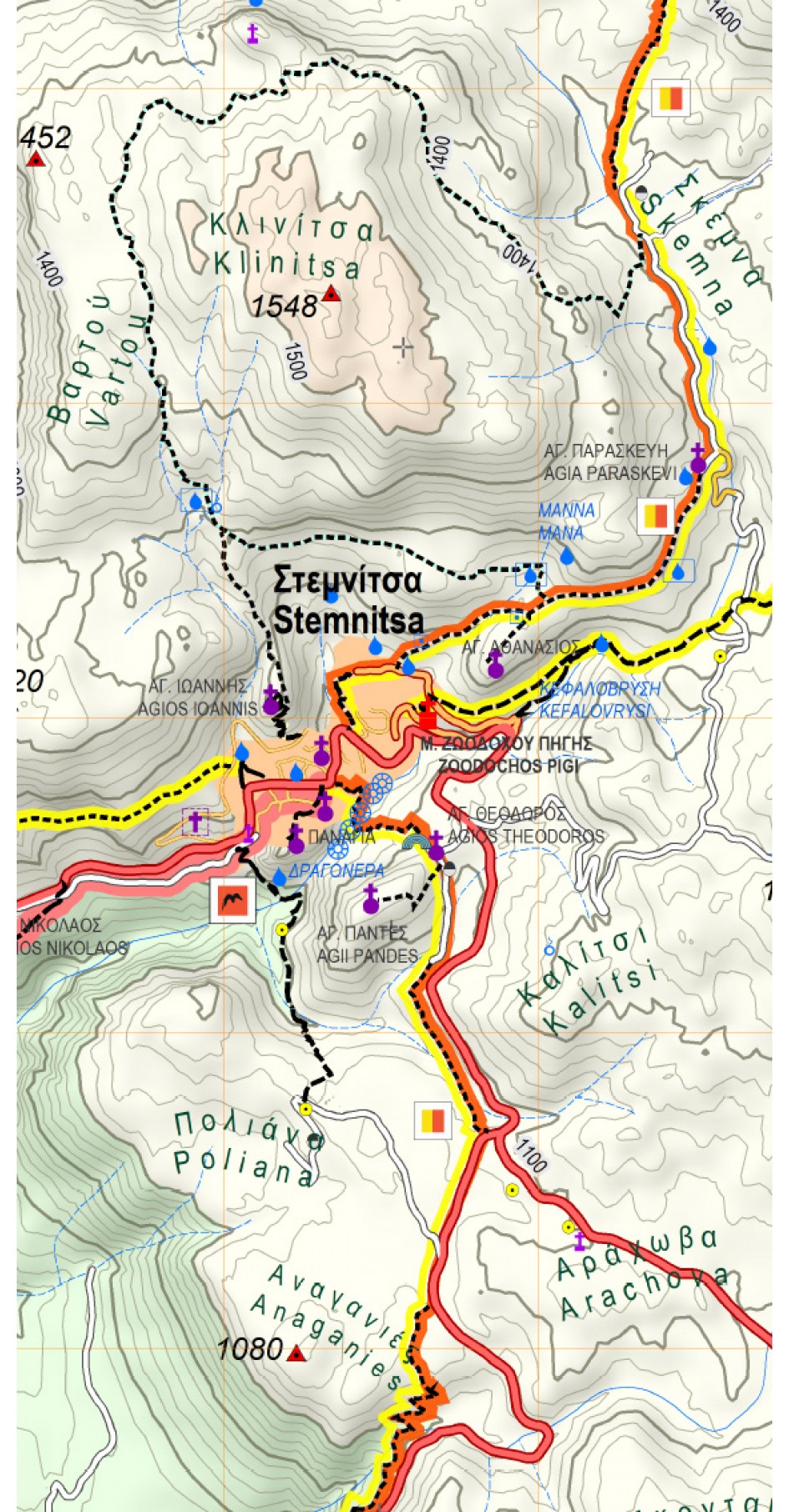 Menalon Trail • Πεζοπορικός Χάρτης 1:20.000