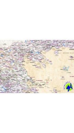 Ελλάδα • Γεωφυσικός / Πολιτικός χάρτης διπλωμένος