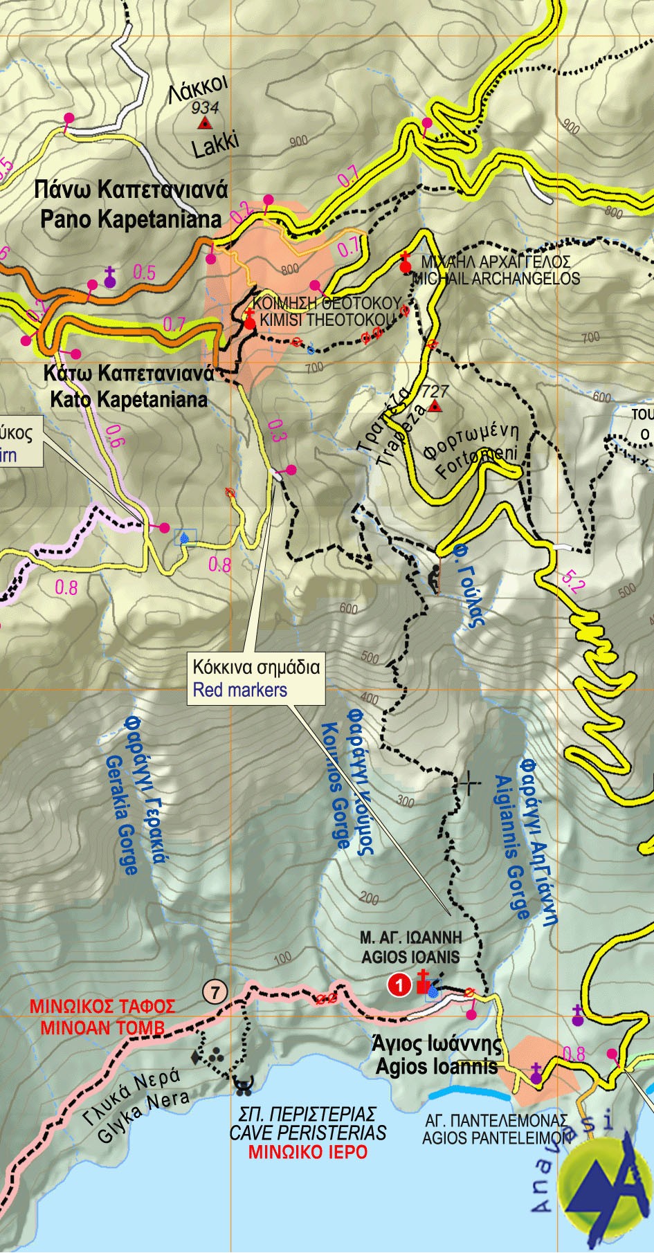 Asterousia-Phaistos • Hiking map 1:25 000