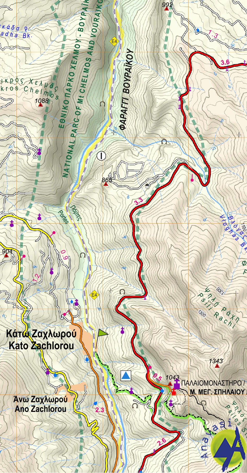Chelmos - Vouraikos • Hiking map 1:30 000 (E4)