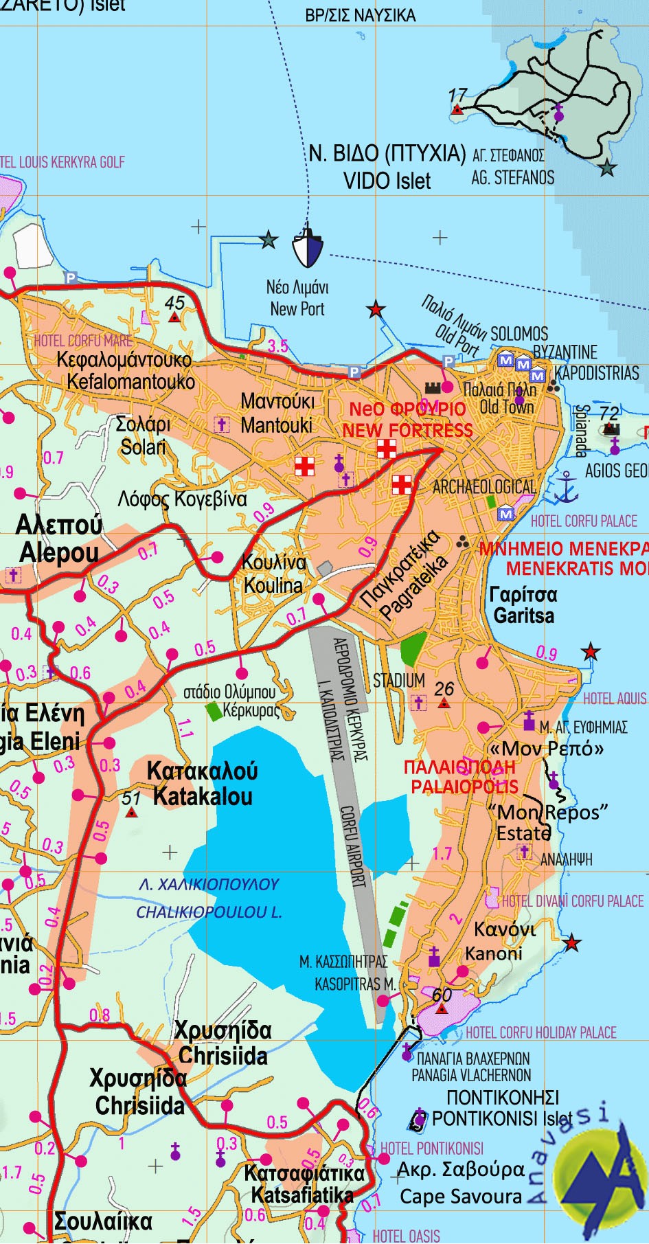 Corfu • Hiking map 1:40 000 Corfu • Hiking map 1:40 000
