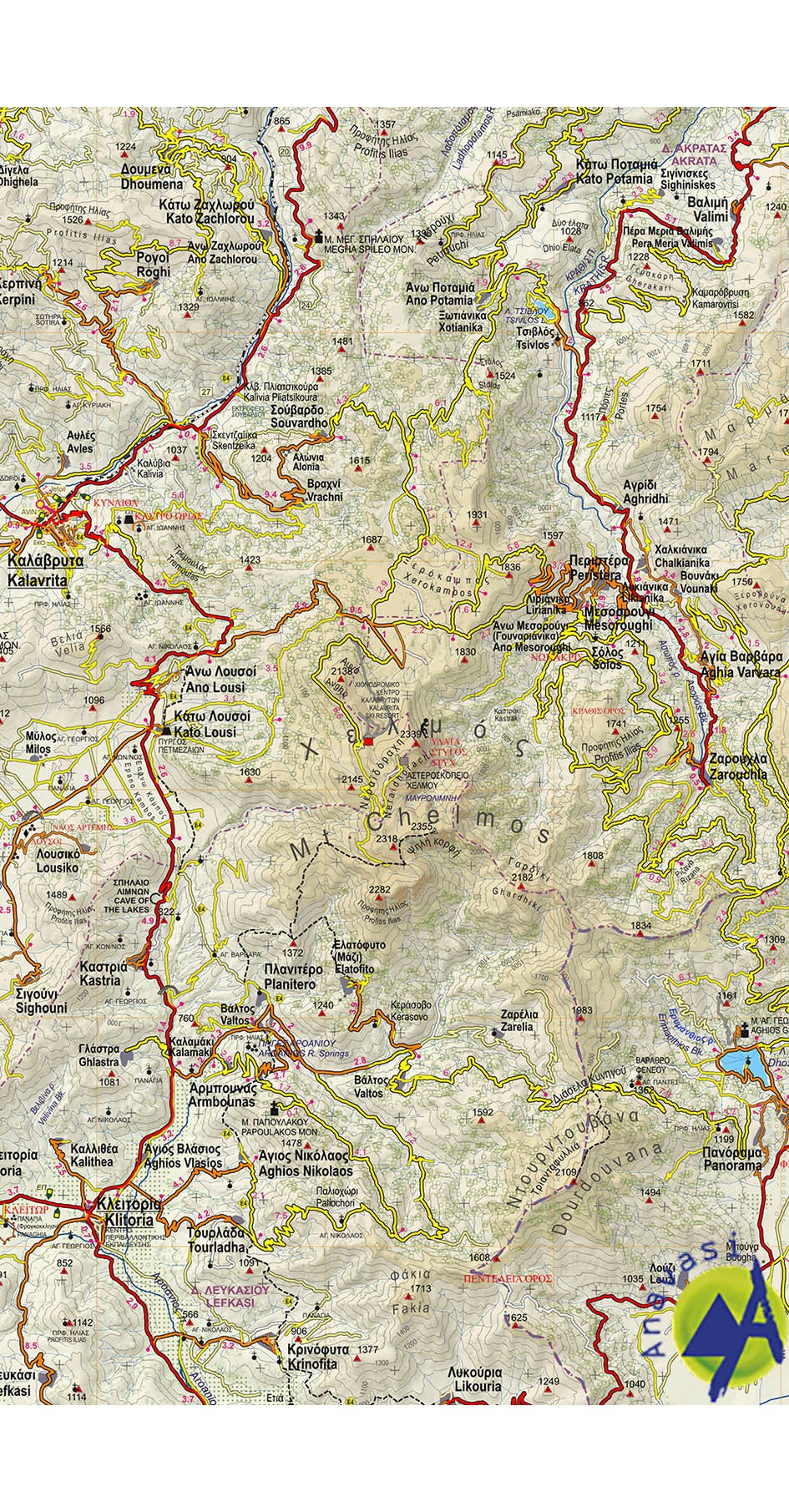 Achaia • touring and road map 1:100.000