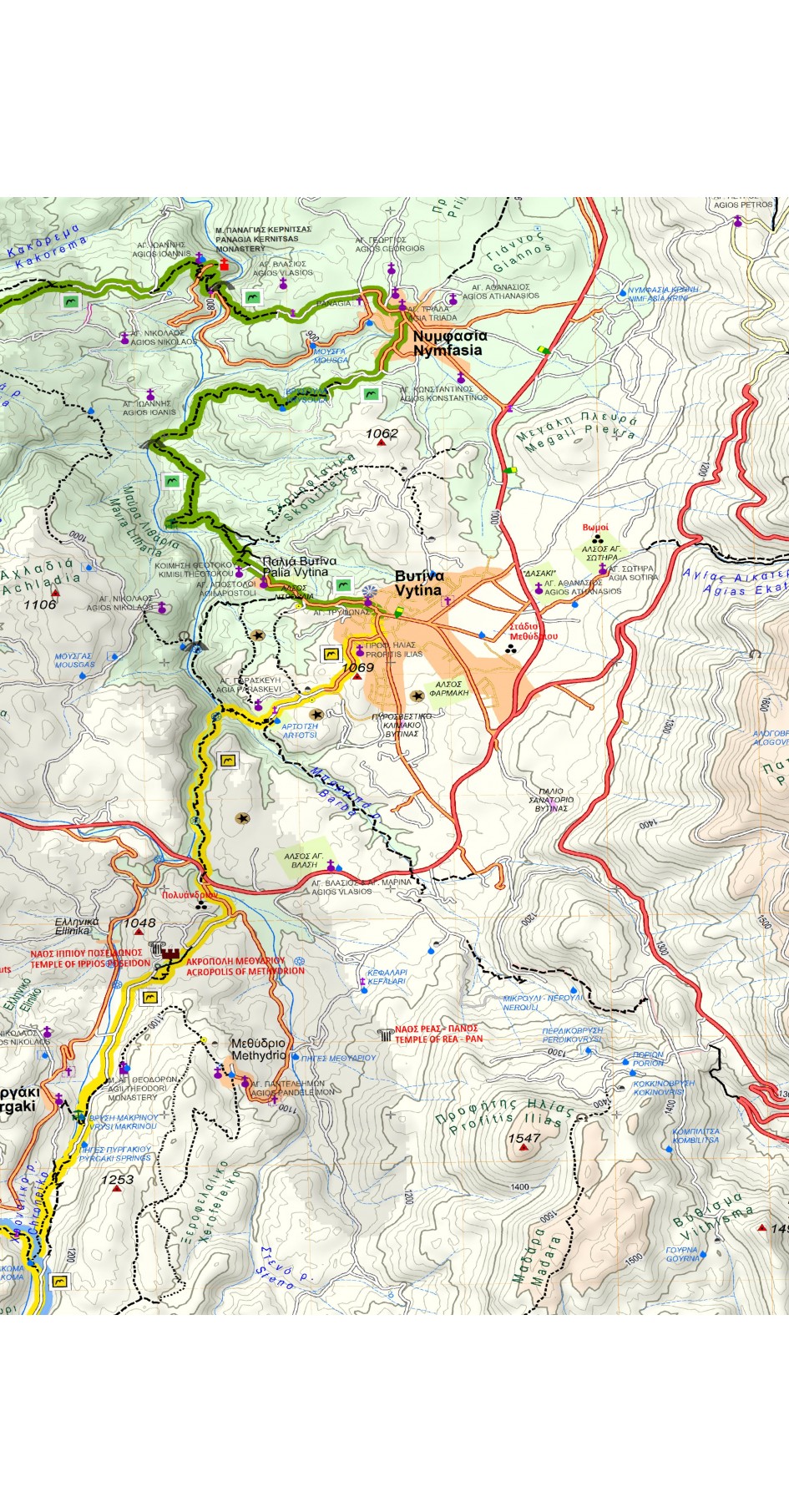 Menalon Trail • Πεζοπορικός Χάρτης 1:20.000