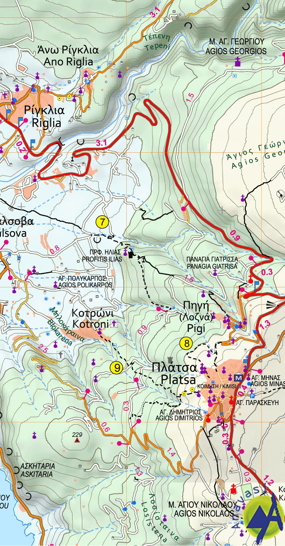 Exo Mani – Verga, Kardamyli, Trachila • Hiking map 1:22 000