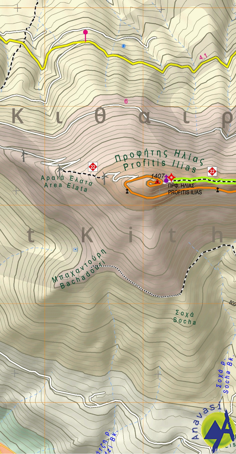 Kitheronas -  Pateras - Gerania • Hiking map 1:25.000