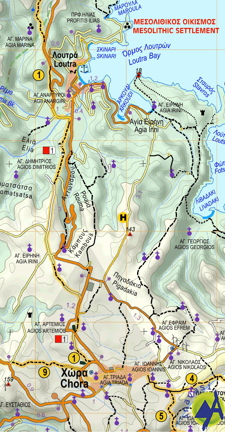 Kythnos • Hiking map 1:31.000