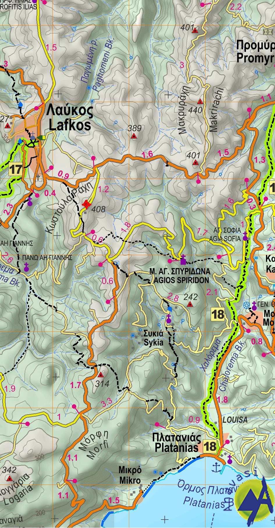 Pilio • Hiking map 1:45 000