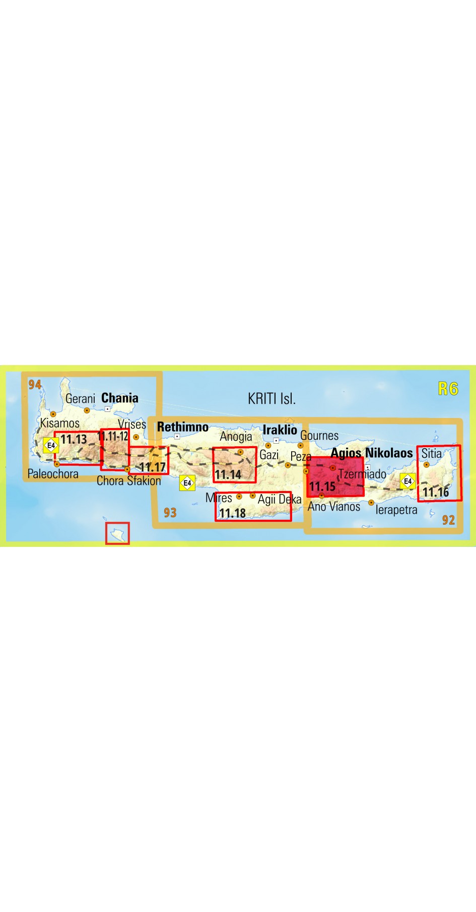 Δίκτη - Σελένα • Πεζοπορικός χάρτης 1:35 000