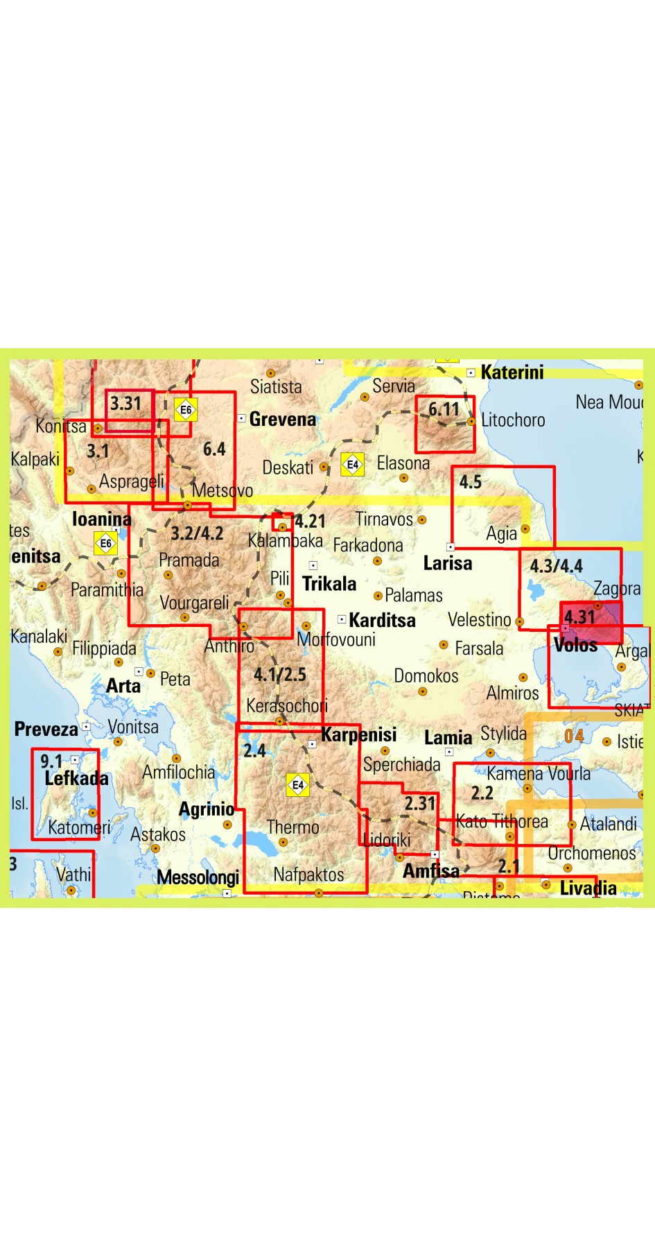 Κεντρικό Πήλιο • Πεζοπορικός χάρτης 1:25 000