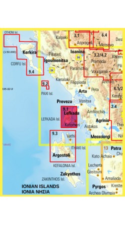 Lefkada  • Hiking map 1:40.000