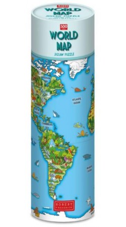 Jigsaw Puzzle World map in a tube 500 pieces 57 cm x 43 cm