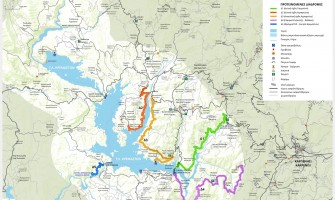 Map and route description for Lake Kremaston in Evritania